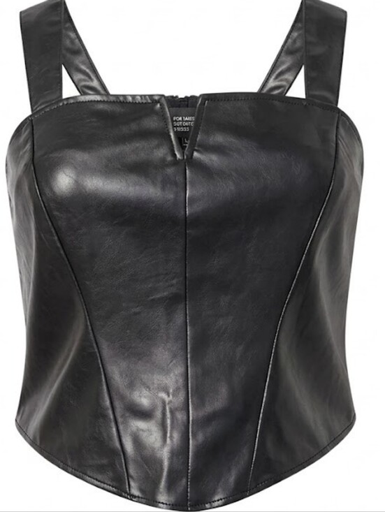 torrid Tops - Torrid Black Faux Leather Corset Top Sz 2 Whimsigoth Vampy Bustier Camisole Plus